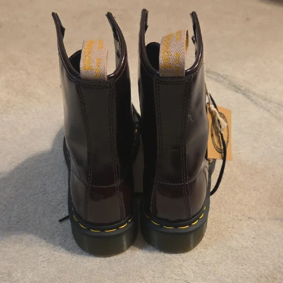 Dr. Martens Vegan Burgundy Boots - Picture 8 of 8